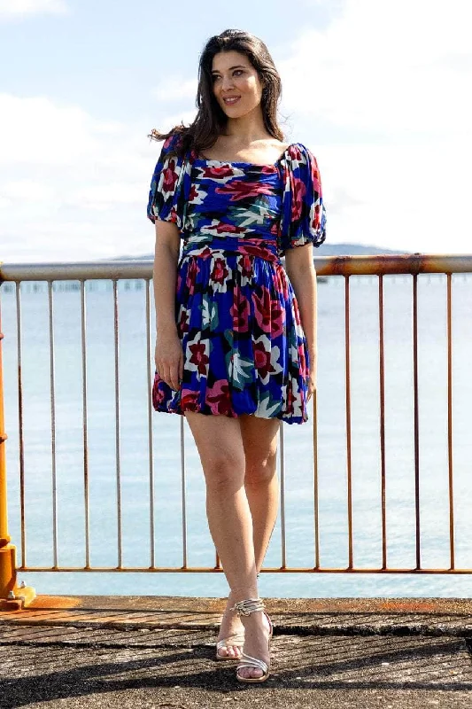 Mini dresses with halter necks for a stylish choice Ilisa Mini Dress Blue Print
