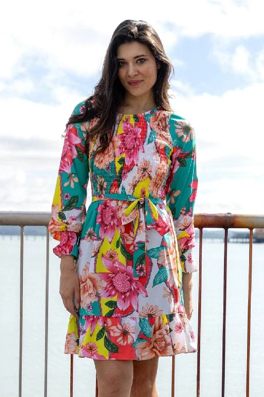 Mini dresses with asymmetric hems for a fashion - forward look Eloise Mini Dress Tropical