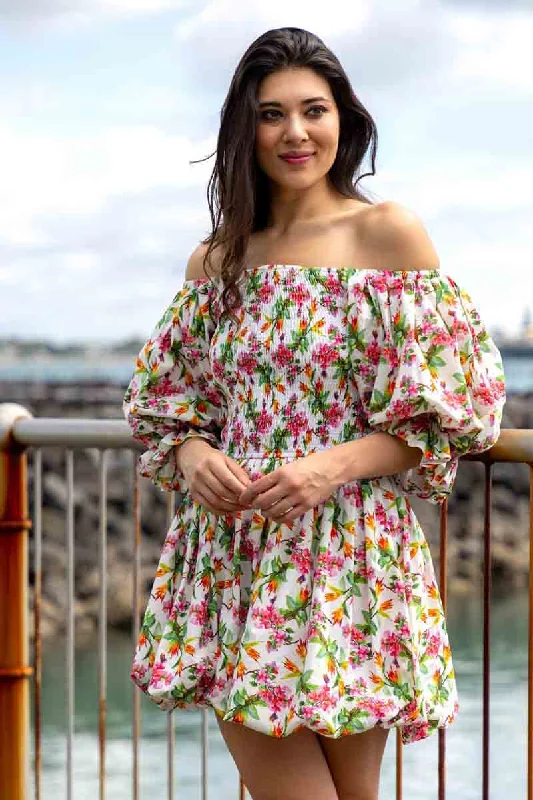 Mini dresses with one - shoulder designs Victoria Mini Dress Floral