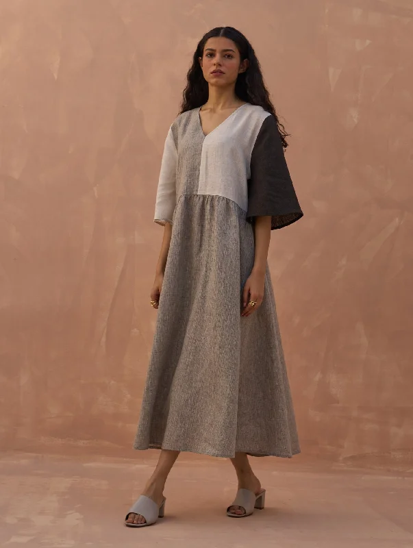 Long - Sleeve Women Dress in Velvet for a Luxurious Winter Look Long - Sleeve Women Dress in Velvet for a Luxurious Winter Look Adelina Color-Blocked Linen Dress