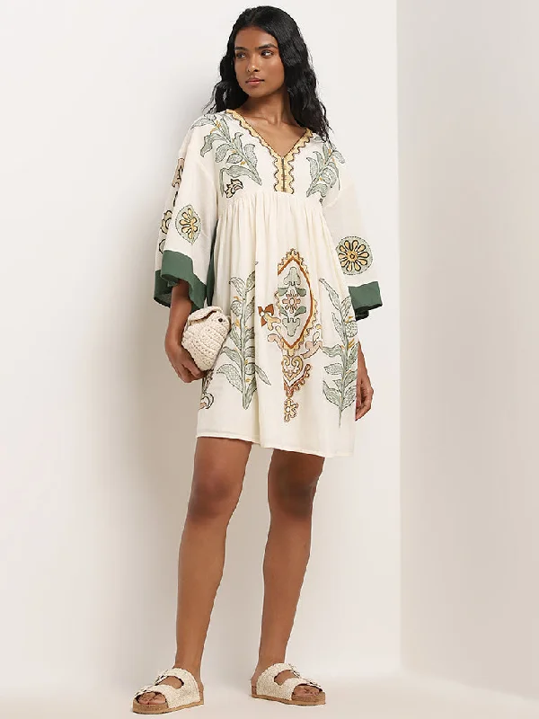 Little Black Women Dress with Sequins for a Glamorous Night Out Little Black Women Dress with Sequins for a Glamorous Night Out LOV Off-White Embroidered A-Line Blended Linen Dress