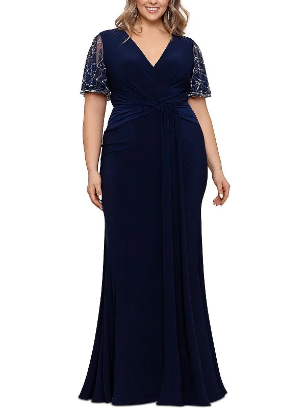 Pleated Women Dress with a Timeless and Elegant Texture Pleated Women Dress with a Timeless and Elegant Texture Plus Womens Embellished Maxi Evening Dress
