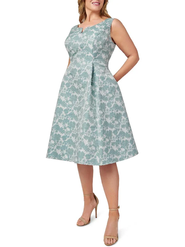 Wrap - Style Women Dress with Adjustable Fit for All Body Types Wrap - Style Women Dress with Adjustable Fit for All Body Types Plus Womens Jacquard Knee-Length Fit & Flare Dress