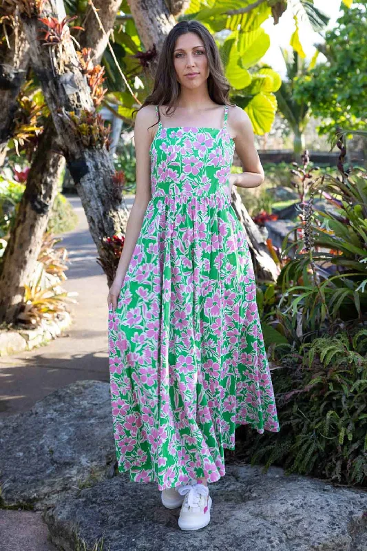 Maxi dresses with balloon sleeves for a vintage - inspired styleHope Maxi Dress Green Floral