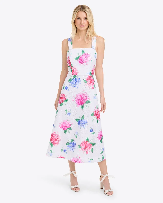 Midi dresses with pleated bodices for a classic and tailored lookJosephine Love Circle Dress in Printed Hydrangea