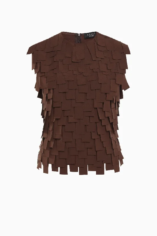 Mom jeans for a nostalgic and casual lookA.W.A.K.E Mode Multi Rectangle Top - Brown