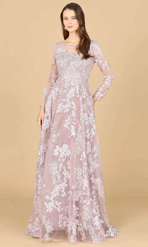 Strapless wedding guest dresses with rhinestone - studded bodicesLara Dresses 29148 - Embellished Lace Evening Gown
