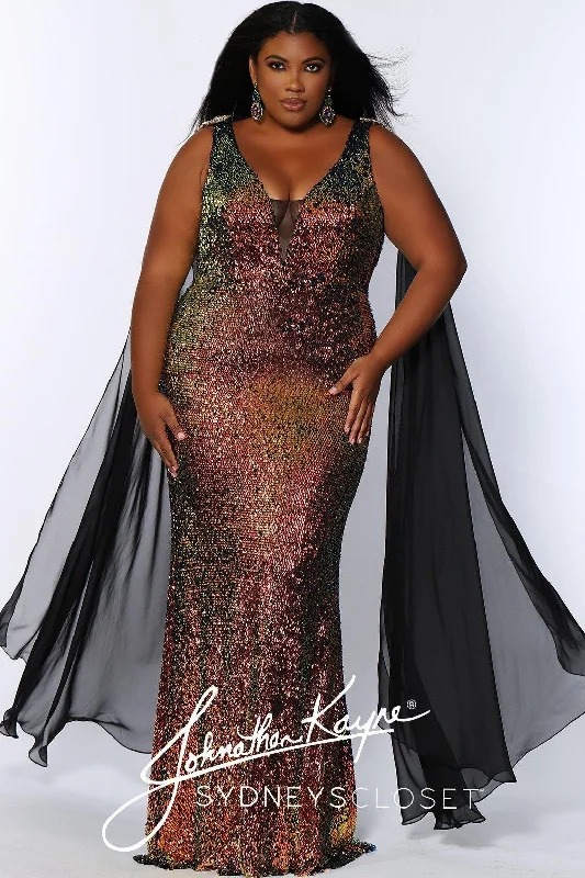 Sleeveless bodycon dress for summer parties​Sydneys Closet JK2109 Sequin Long Formal Prom Dress