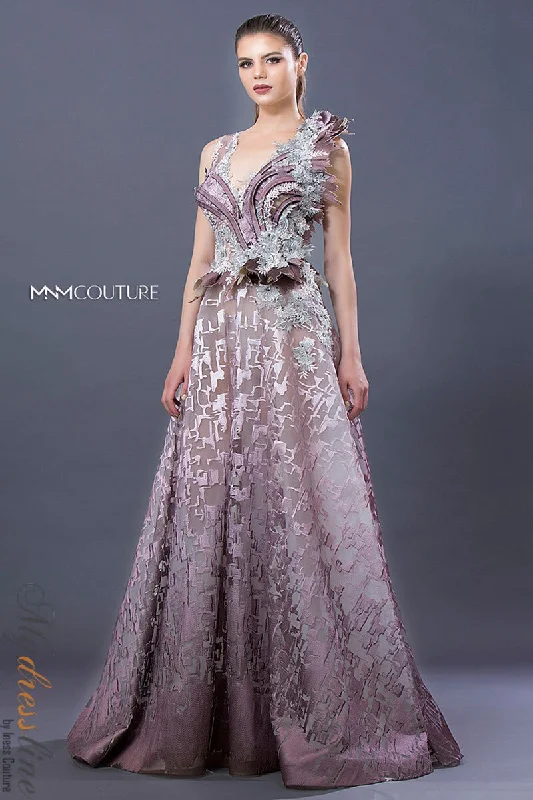 Formal dresses with off - the - shoulder sleeves and rhinestone accents for a sophisticated promMNM Couture K3649