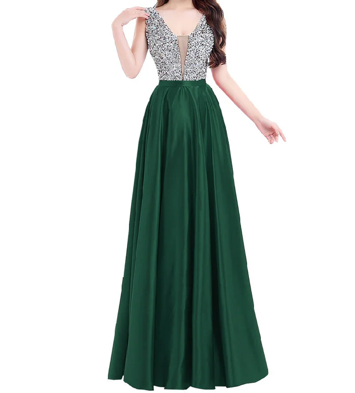 Prom dresses with cold - shoulder ruffled sleeves and floral prints for a romantic and fashionable styleVestido De Noche Largo Women Elegant Stain Round Neck Lace Gown Sleeveless Formal Evening Dresses  drop shipping fulfill